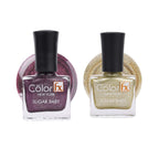 Sugar Baby Nail Polish - Shimmery Purple & Gold (Pack of 2)
