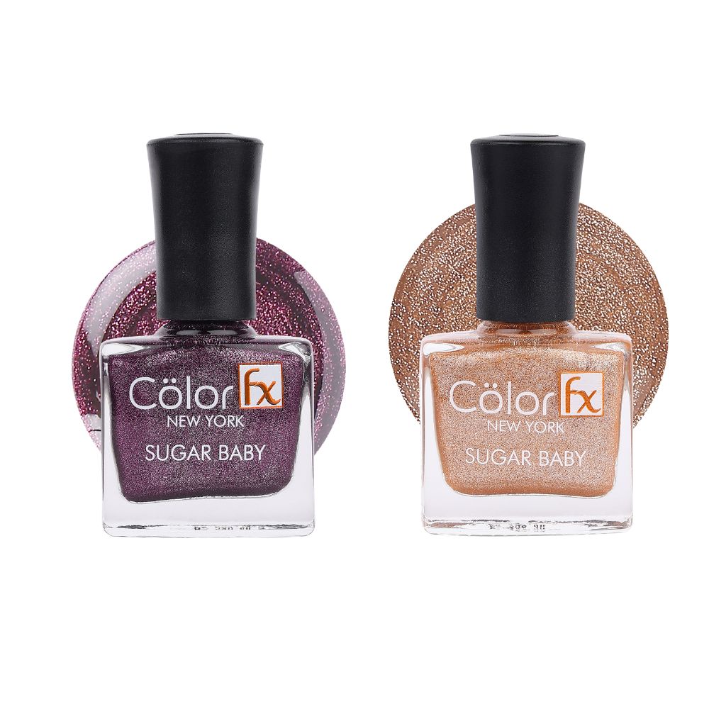 Sugar Baby Nail Polish - Purple & Bronze Copper (Pack of 2)