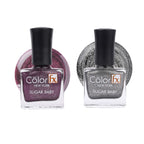 Sugar Baby Nail Polish - Shimmery Purple & Grey (Pack of 2)