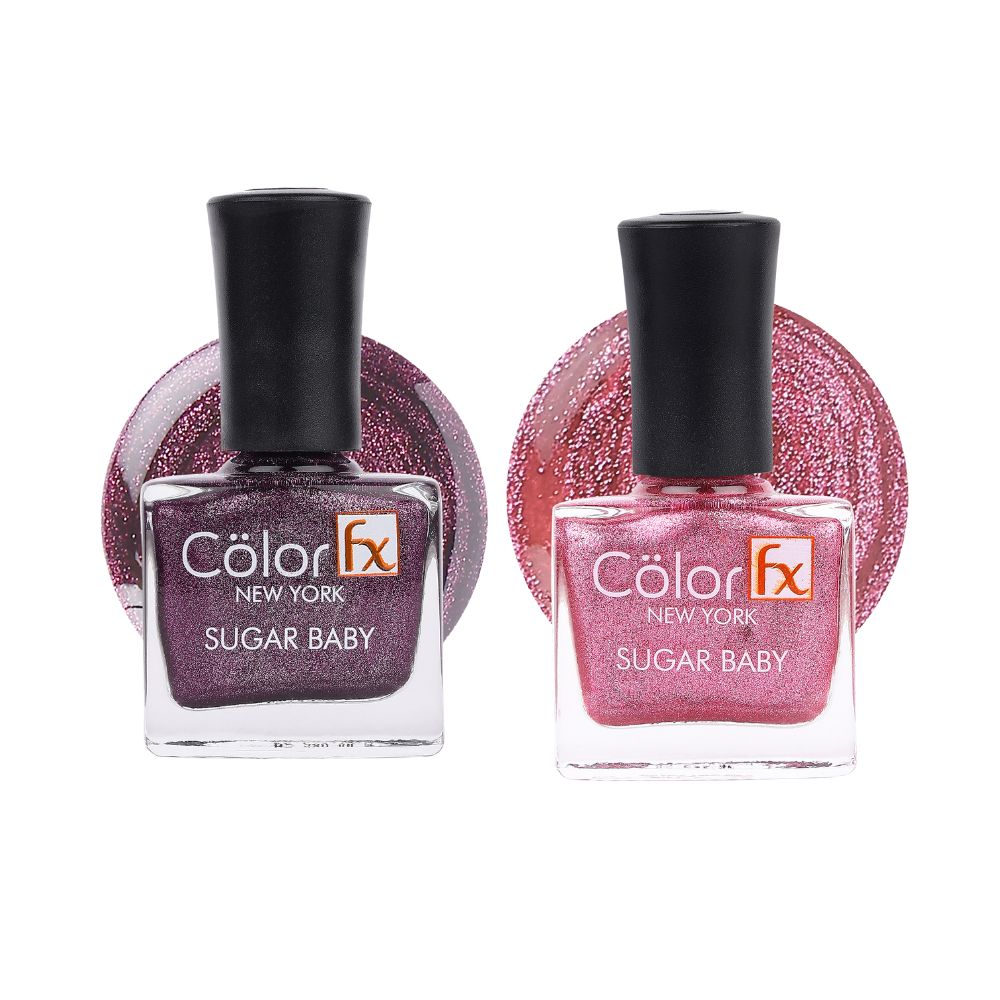 Sugar Baby Nail Polish - Pink & Purple (Pack of 2)