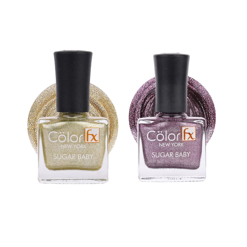 Sugar Baby Nail Polish - Gold & Violet (Pack of 2)