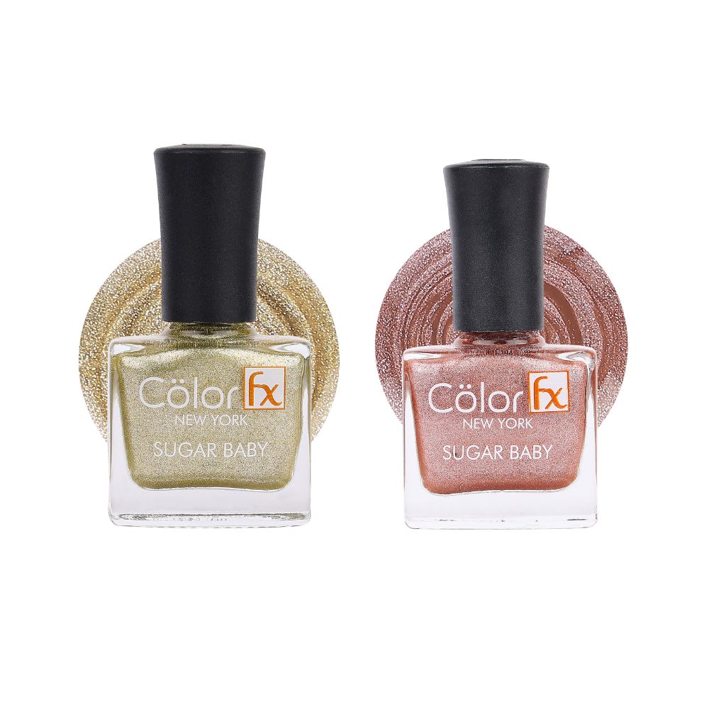 Sugar Baby Nail Polish - Gold & Peach (Pack of 2)