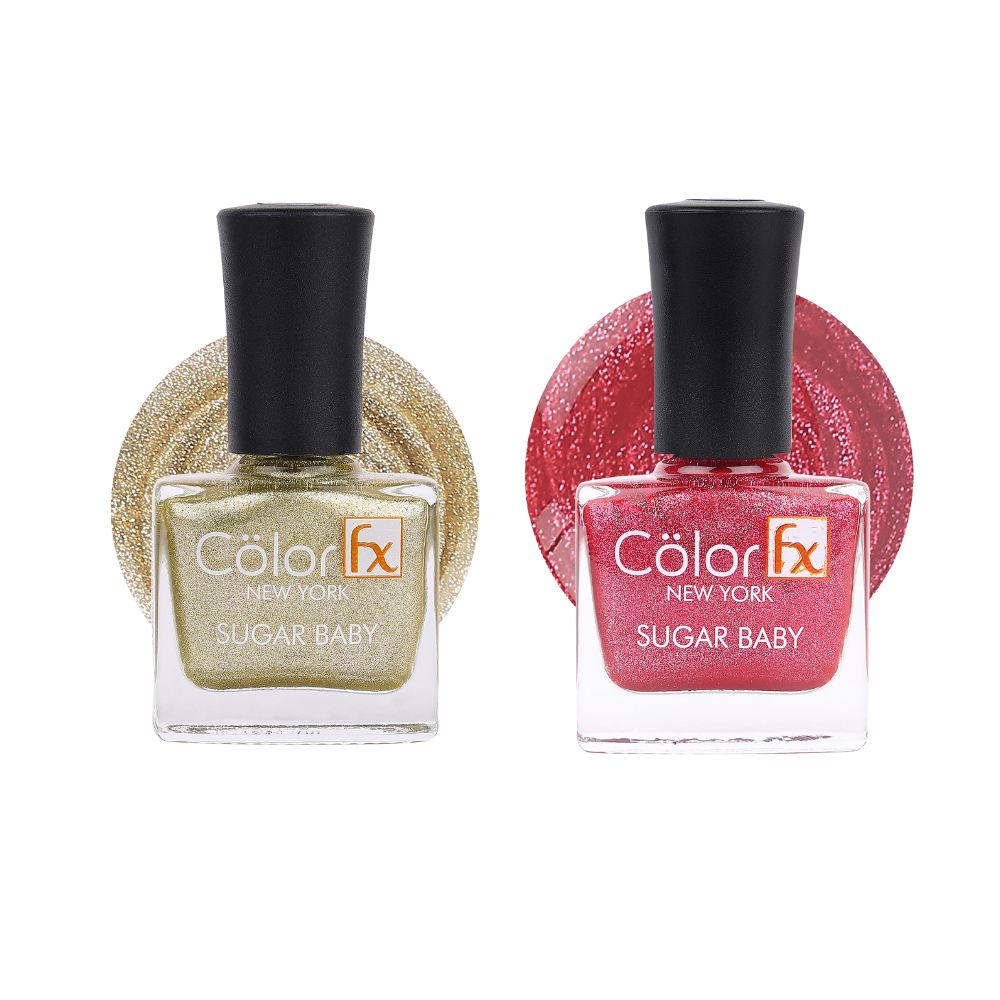 Sugar Baby Nail Polish - Gold & Red (Pack of 2)