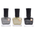 Sugar Baby & Perfect Stay Nail Polishes - Black, Gold & Grey (3 shades)