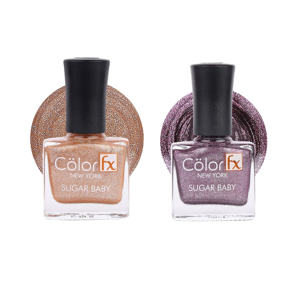 Sugar Baby Nail Polish - Bronze Copper & Violet (Pack of 2)
