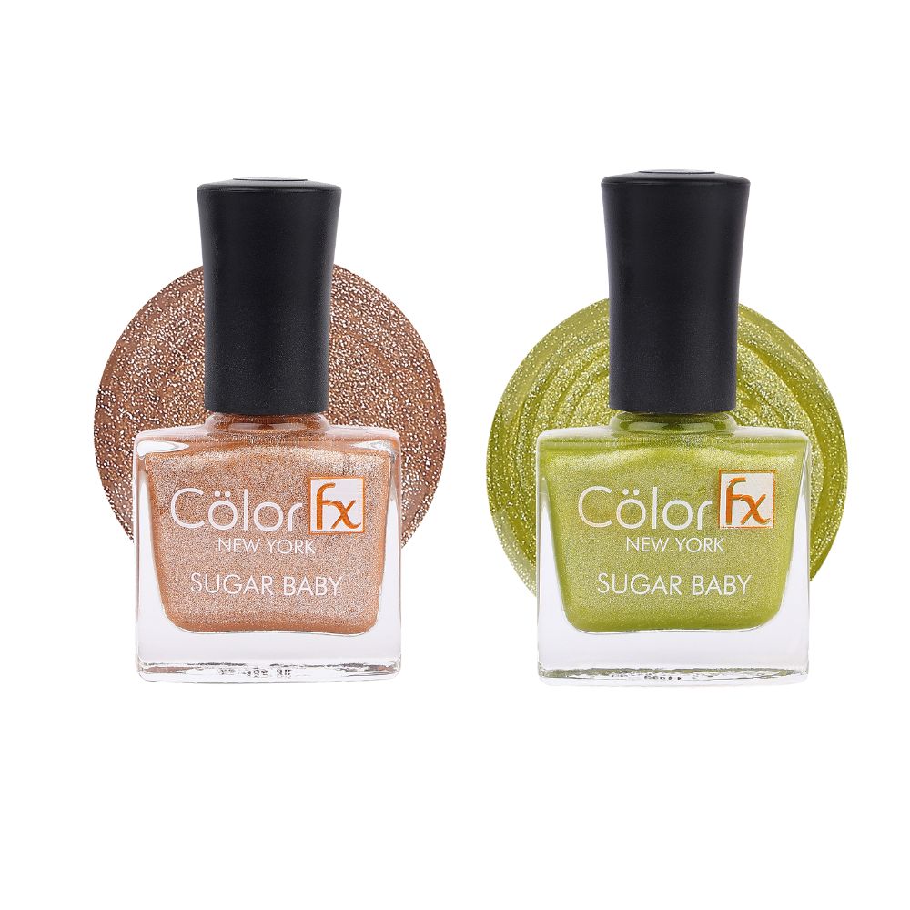 Sugar Baby Nail Polish - Bronze Copper & Yellow (Pack of 2)