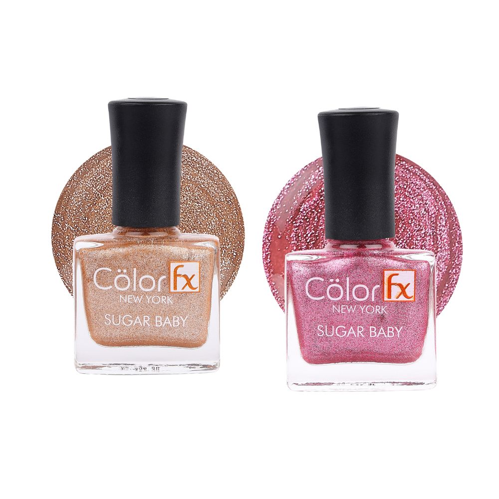 Sugar Baby Nail Polish - Bronze Copper & Pink (Pack of 2)