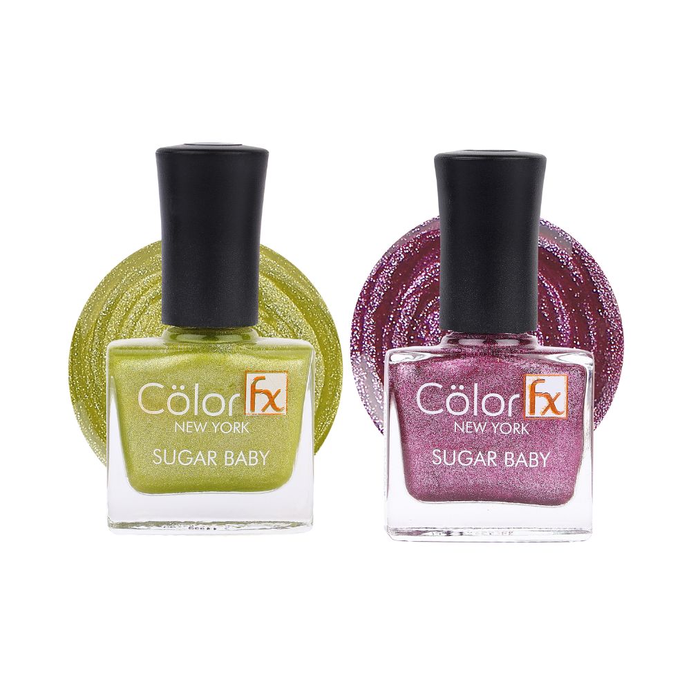 Sugar Baby Nail Polish - Pink & Yellow (Pack of 2)