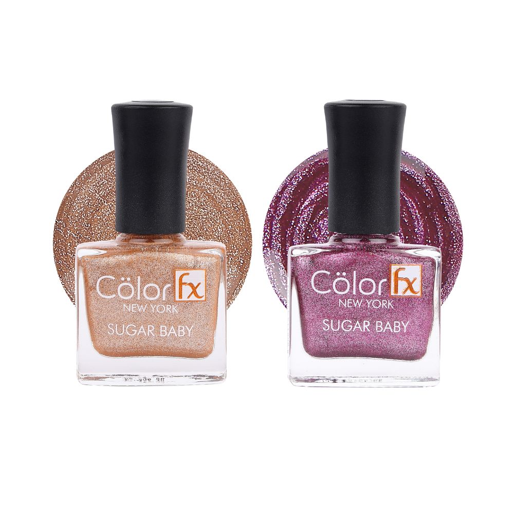 Sugar Baby Nail Polish - Pink & Bronze Copper (Pack of 2)