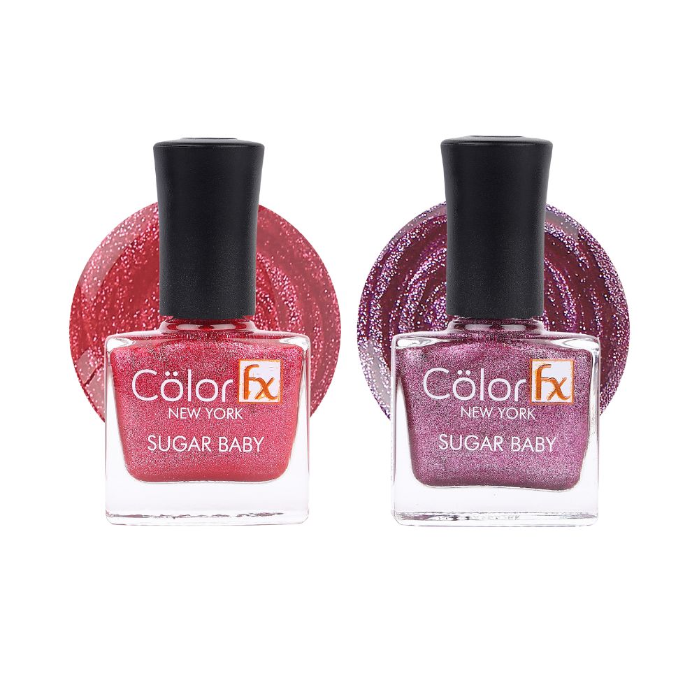Sugar Baby Nail Polish - Pink & Red (Pack of 2)