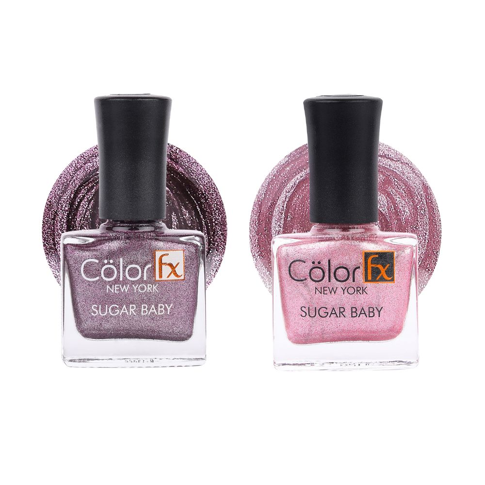Sugar Baby Nail Polish - Light Pink & Violet (Pack of 2)