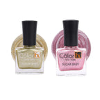 Sugar Baby Nail Polish - Light Pink & Gold (Pack of 2)