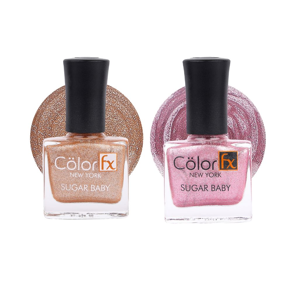 Sugar Baby Nail Polish - Light Pink & Bronze Copper (Pack of 2)