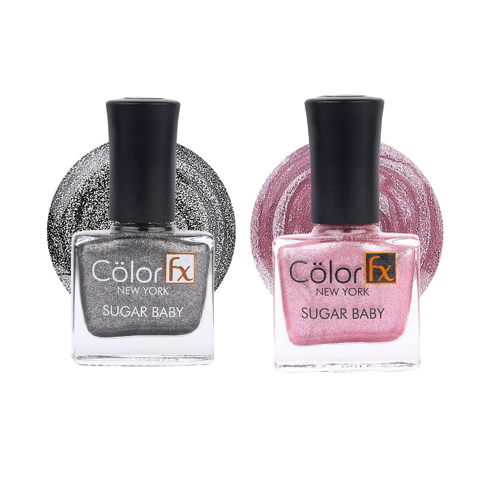 Sugar Baby Nail Polish - Light Pink & Grey (Pack of 2)