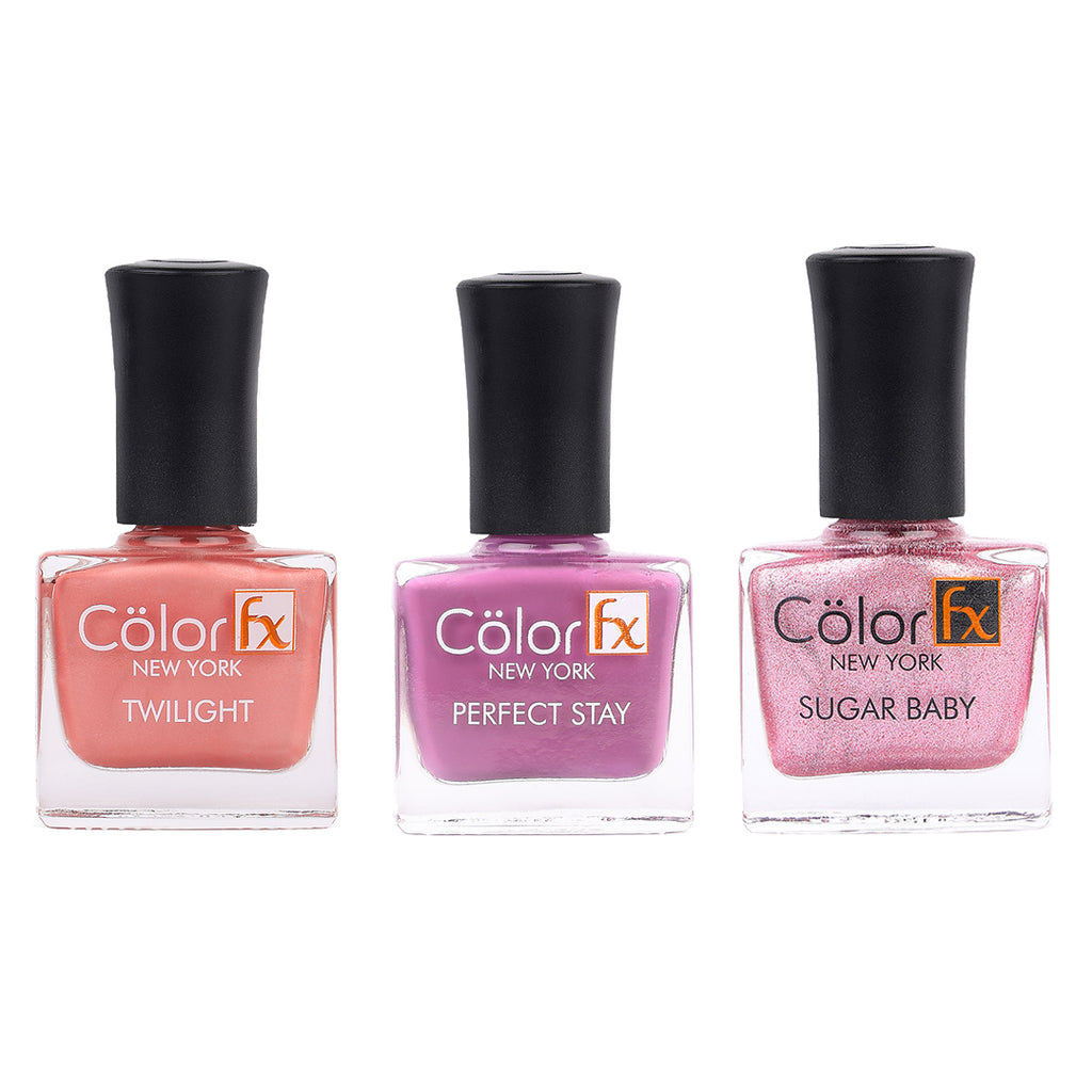 Metallic & Matte Nail Polish Pack - Pink, Purple, Peach (4 Shades)