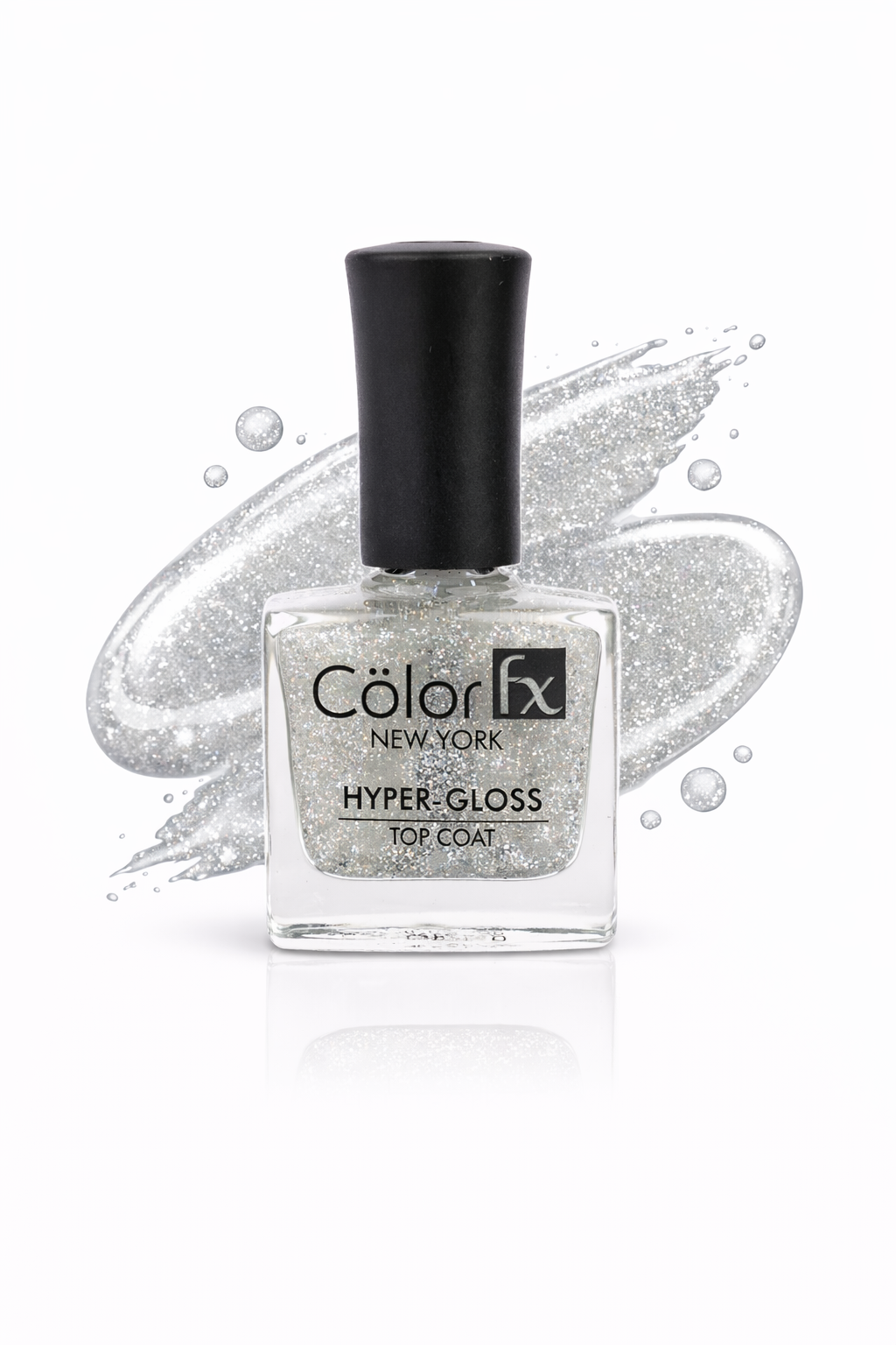 Top Coat Hyper Glossy Nail Polish – Holographic Glitter Transparent, 172