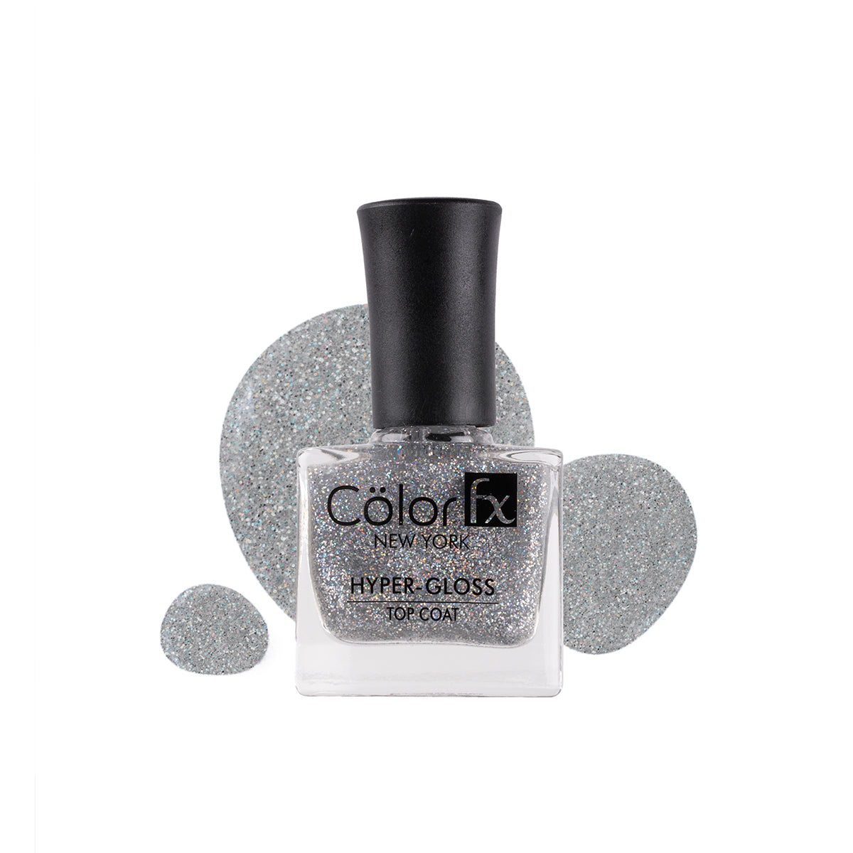 Color Fx Perfect Stay Top Coat Hyper Glossy Nail Polish - Holographic Glitter Transparent (Shade 172)