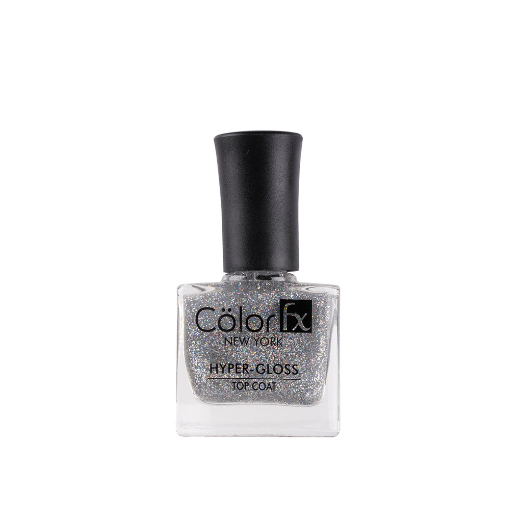 Color Fx Perfect Stay Top Coat Hyper Glossy Nail Polish - Holographic Glitter Transparent (Shade 172)