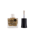 Color Fx New York Perfect Stay Top Coat Hyper Glossy Nail Polish - Gold Glitter Transparent (Shade 174)