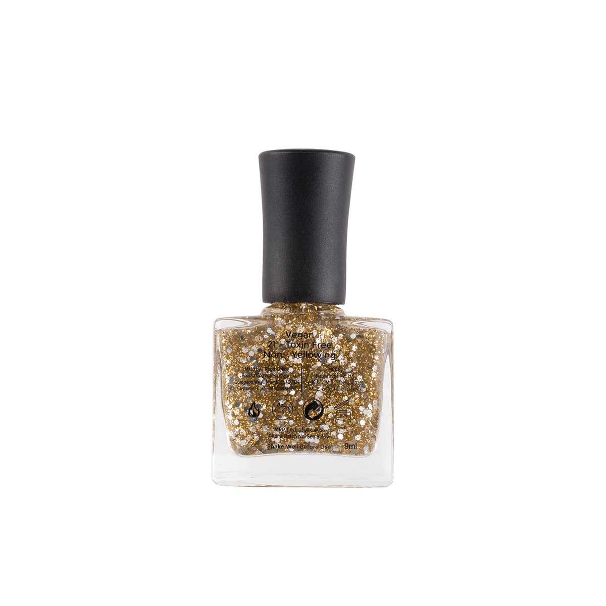Color Fx New York Perfect Stay Top Coat Hyper Glossy Nail Polish - Gold Glitter Transparent (Shade 174)