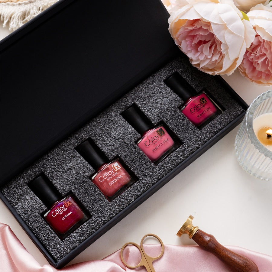 Perfect Stay & Cocktail Nail Polishes - Pink, Light Pink & Purple