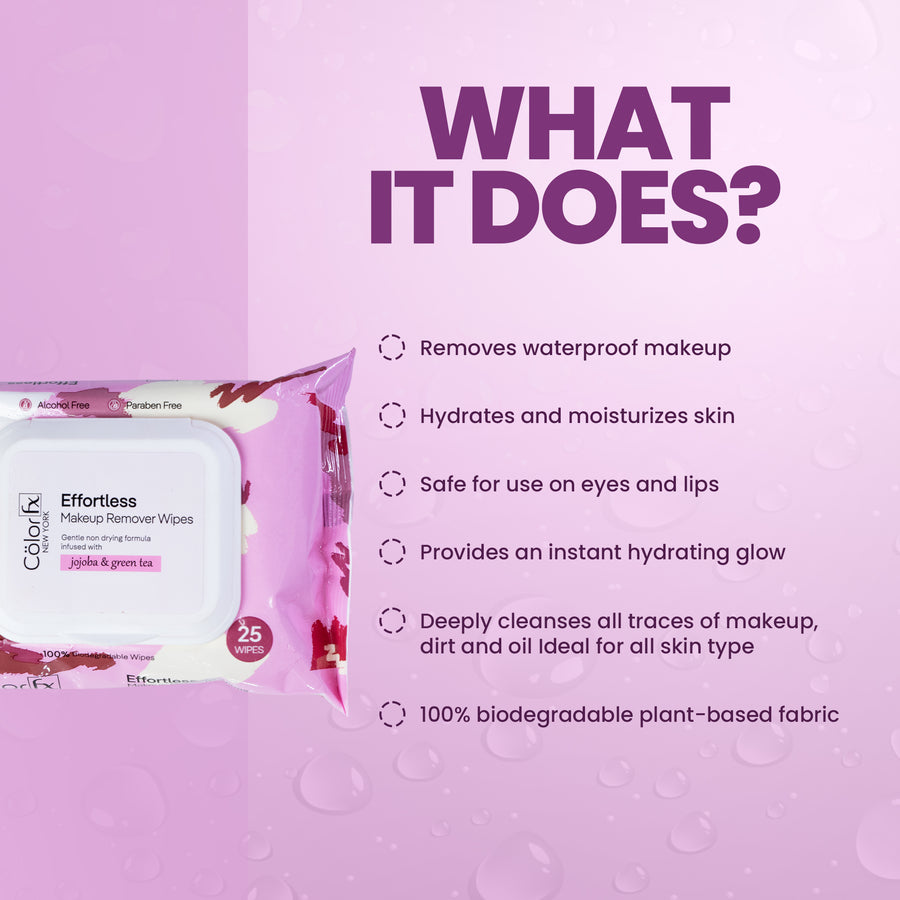 Effortless, Quick & Gentle Makeup Remover Wipes (Pack of 25)